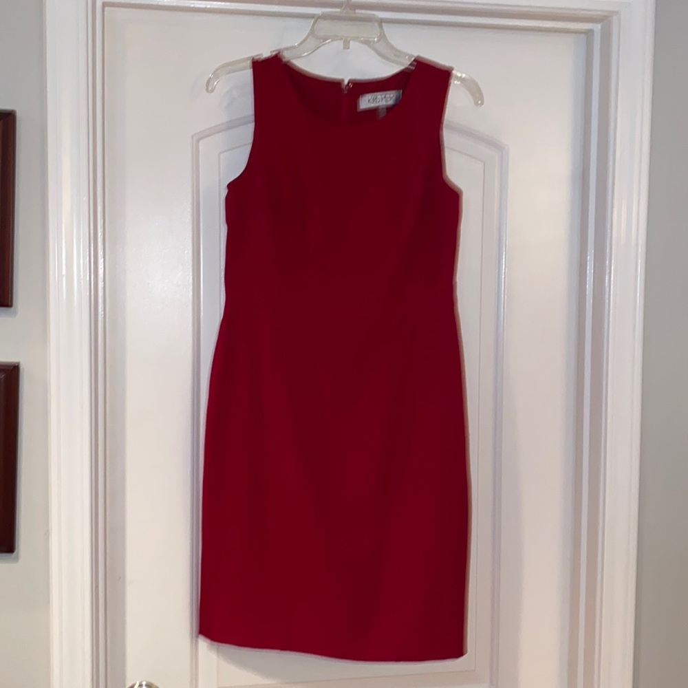 Red sheath dress